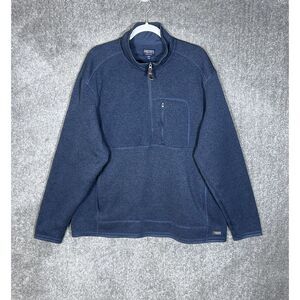 Smiths Workwear‎ Mock Neck 1/2 Zip Pullover Sweater Mens Size 2XL Blue Pockets